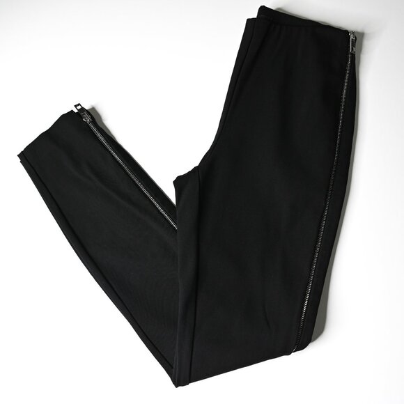 RAG & BONE Black Chatel Skinny Full Side Zip Stretch Mid Rise Pants - Size 2 - Picture 2 of 10